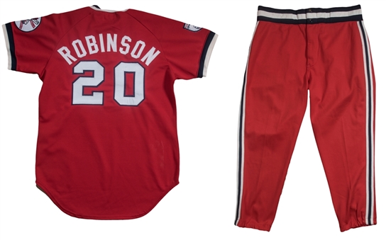 1976 Frank Robinson Player/Manager Game Used Cleveland Indians Road Uniform (Jersey and Pants) (Sports Investors Authentication)